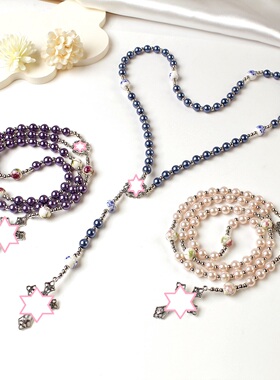 外贸热卖陶瓷玫瑰珍珠项链