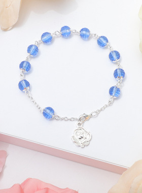 新中式古风花朵铜镀厚银手链