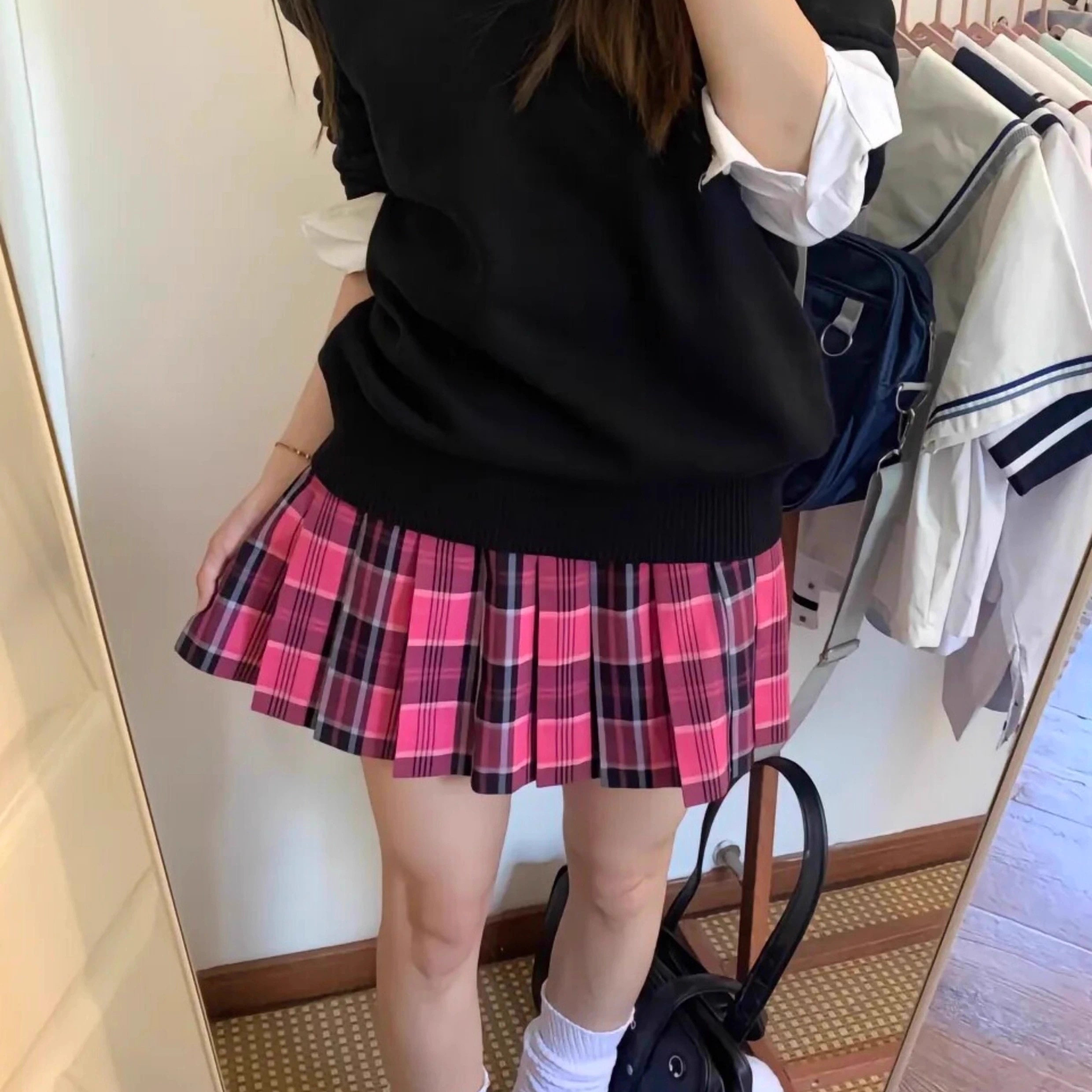 原创正版小玫jk制服格裙女春夏季日系学院风百褶裙半身裙短裙套装