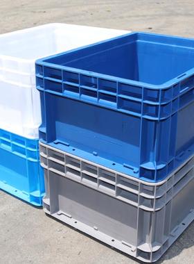 EU灰色物流箱周转筐塑料箱子长方形胶箱大收纳盒子转运盒框子筐子