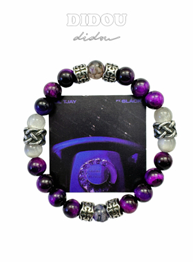 DIDOU原创紫虎眼石手链钛钢LilT jay男女轻奢小众精致高级手串