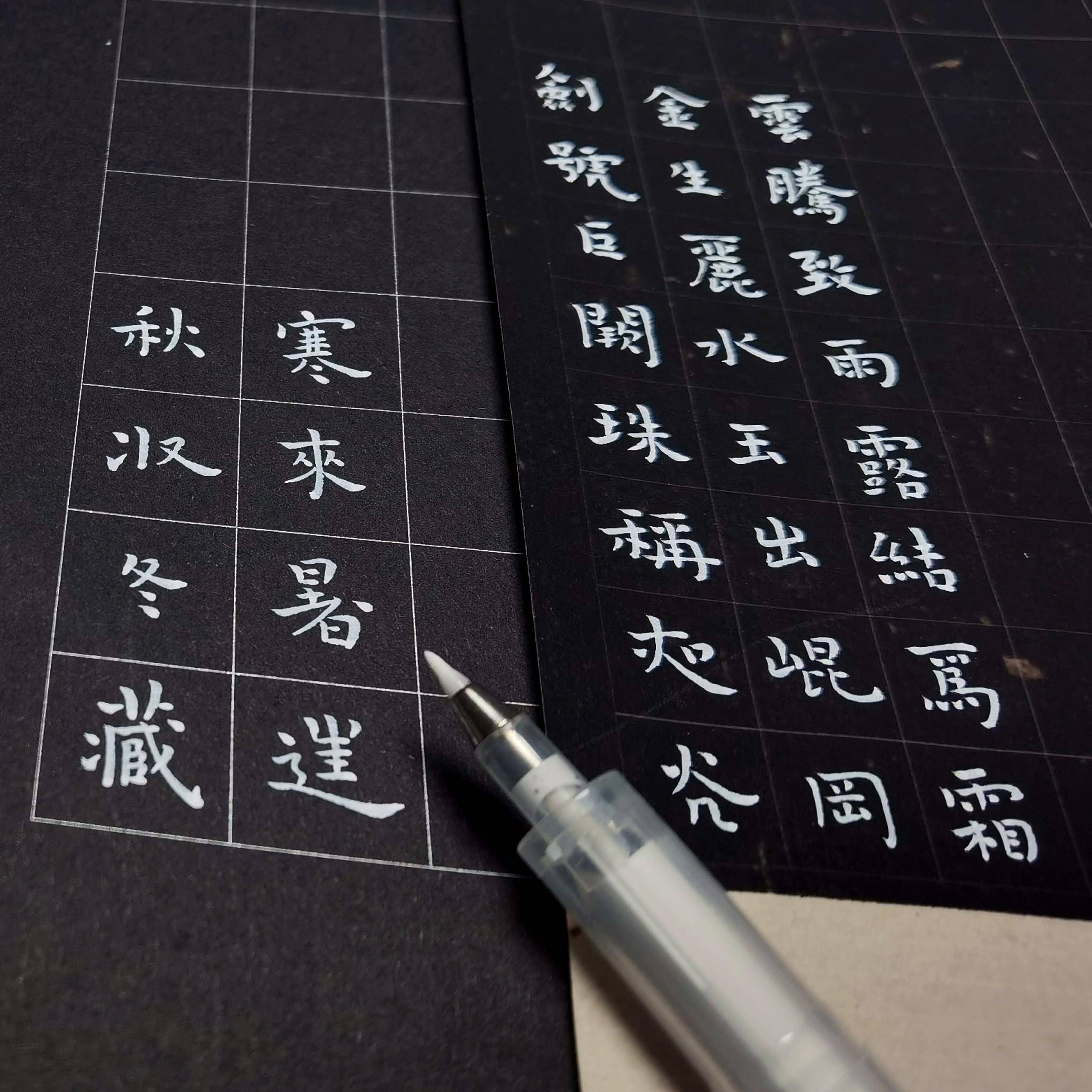 逸堂白色秀丽笔 适合各种黑色纸拓片和黑卡