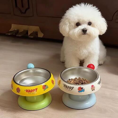 狗碗狗盆双碗大口径加高保护颈椎宠物水饭碗防滑防打翻猫碗猫食盆
