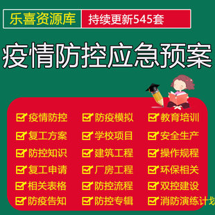 疫情防控应急预案新冠肺炎企业复工方案表格安全生产台账资料模板