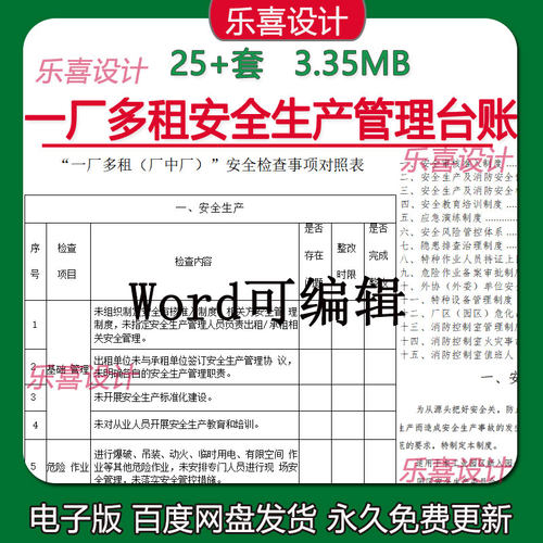 一厂多租(厂中厂)厂区安全生产管理台账活动会议记录培训协议表格