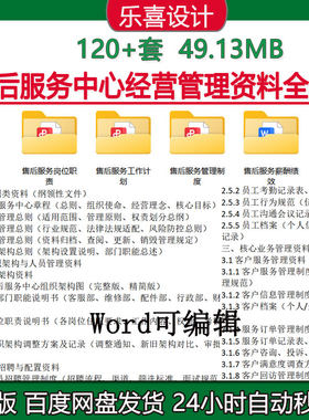 售后服务中心招聘考勤激励奖金客户服务订单管理制度经营规划资料