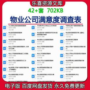 学校医院住宅小区业主对物业公司满意度调查表满意度调查管理办法