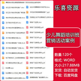 少儿艺术舞蹈培训班招生课程销售经营管理营销活动策划方案案例