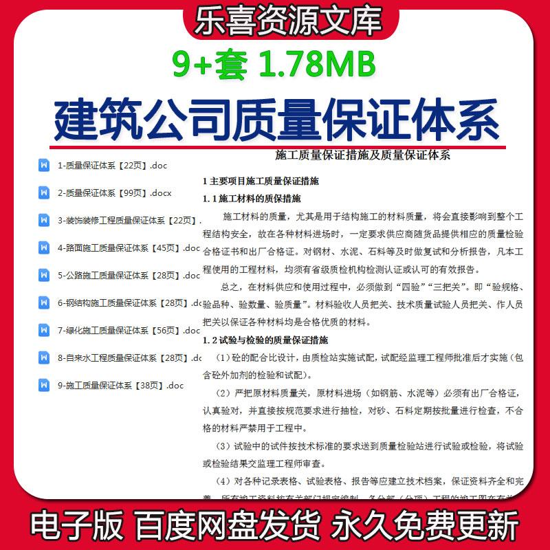 装饰装修工程公路钢结构绿化自来水工程及路面施工质量保证体系