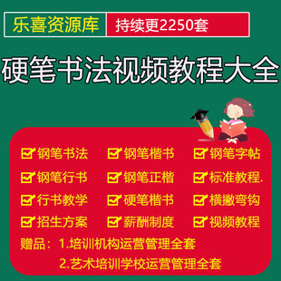 硬笔书法视频教程教学大全行楷行书练字教学公开课课件PPT练字稿