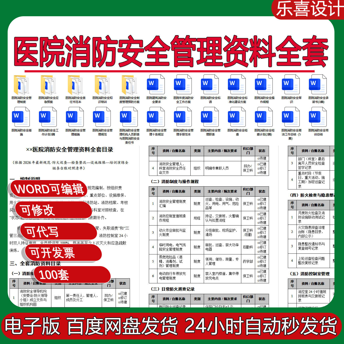 医院消防动火作业审批与监火制度与操作规程日常防火巡查记录表格