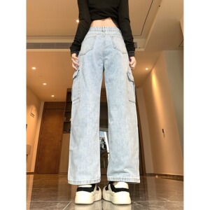 2025四季新款牛仔裤女直筒宽松新款春夏vibe工装裤子高街ins潮图片