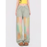 【6.02新品八折包邮仅一天！】夏韩版彩色直筒百搭显瘦牛仔裤女，女装牛仔裤，电商A306A