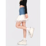 9194-P40牛仔裤新款高腰直筒显瘦修身辣妹短裙设计短裙，女装半身裙，电商A306A