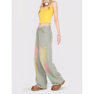 【6.02新品 八折包邮仅一天！】夏韩版彩色直筒百搭显瘦牛仔裤女图片