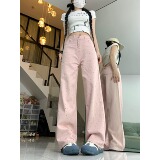 2198-P48美式韩版直筒阔腿裤烫砖阔腿牛仔长裤女，男装牛仔裤，电商A306A