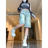 2268-P48春夏工装牛仔短裤男女新款高街怀旧直筒休闲五分裤子，男装牛仔裤，电商A306A