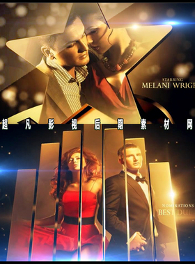 三维金色闪耀奖杯颁奖典礼开场片头栏目包装Awards PackAE模板