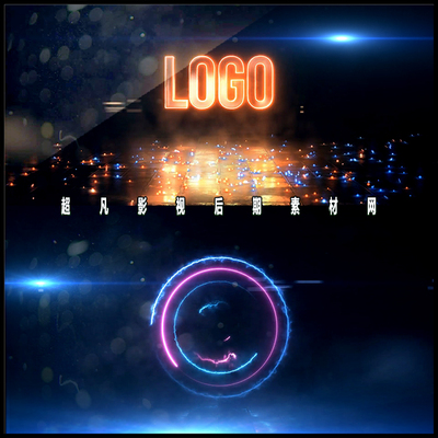 漩涡能量魔法门光线粒子火焰火花LOGO展示动画视频片头AE模板
