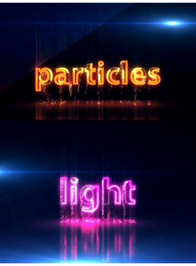 Particular插件制作霓虹灯火花下落粒子标志Logo演绎片头动AE模板