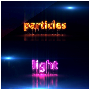 Particular插件制作霓虹灯火花下落粒子标志Logo演绎片头动AE模板