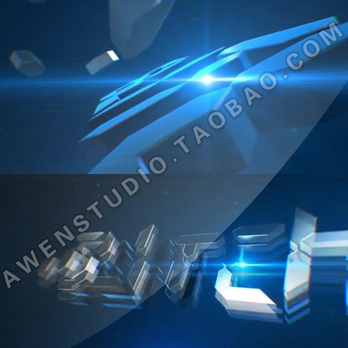 ELEMENT 3D制作的超酷三维立体文字幕故障效果标题展示AE模板