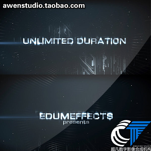 未来高科技宣传未来HUD特效文字标题或LOGO动画视频AE模板