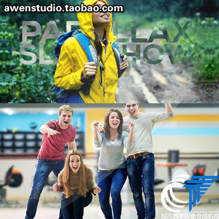 图片三维化空间景深效果照片深度缩放幻灯片企业照片回顾AE模板