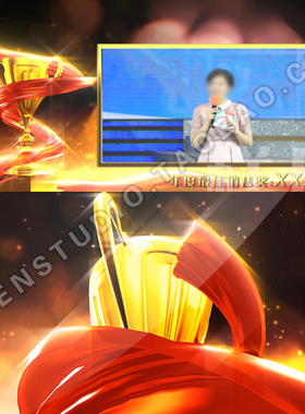 2018年度杰出青年优秀员工年终会议年会颁奖奖杯动画AE模板