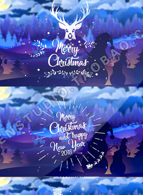 2018冬季驯鹿雪花圣诞电子贺卡答谢客户邀请函动画片头AE模板