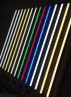 彩色T5T8led灯管红色蓝色紫色红光绿光蓝光黄光一体化日光管热销