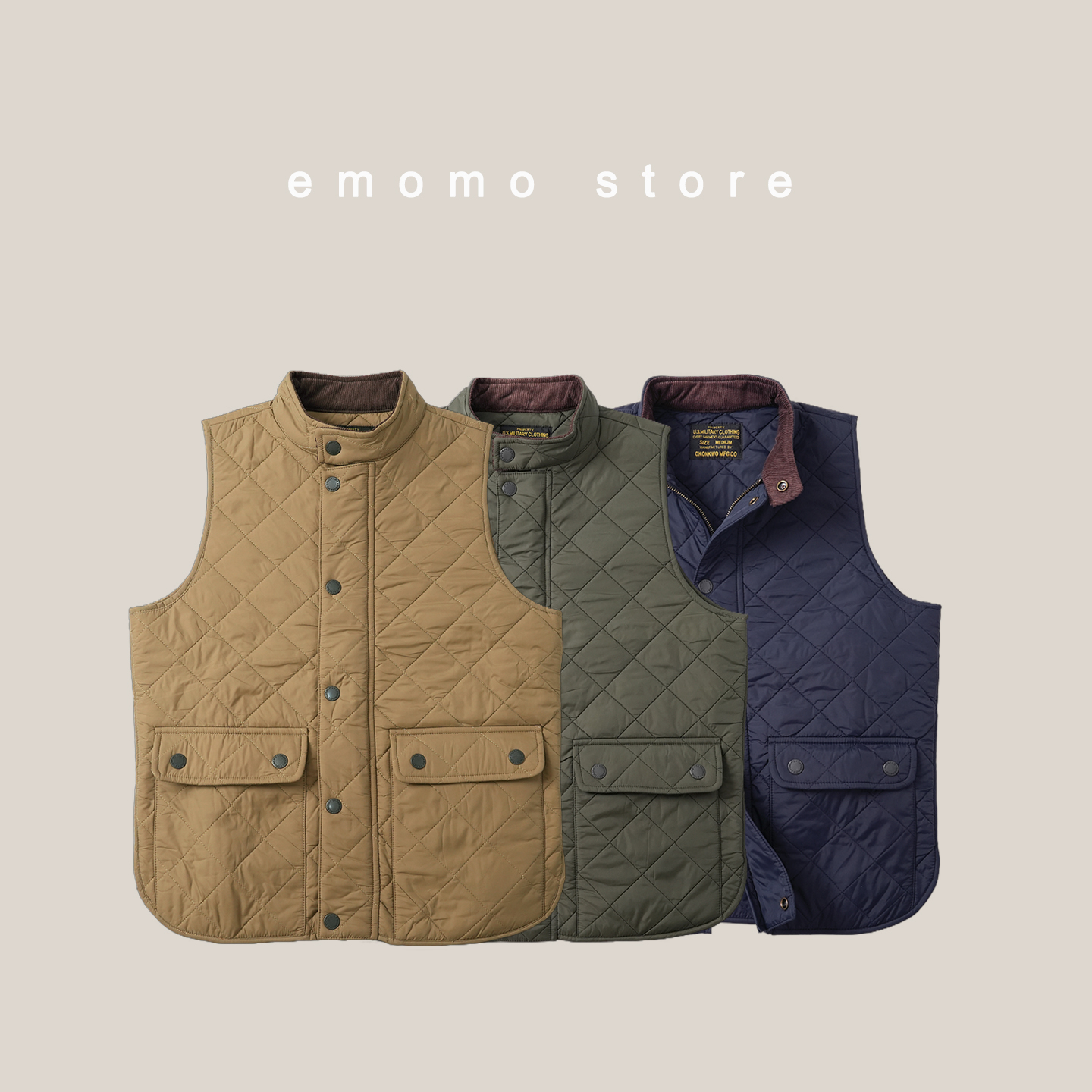 EMOMOstore英式经典复古棉马甲