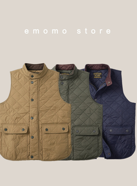 EMOMO store 男女英伦经典复古菱形格绗缝立领马甲外套中性棉马夹