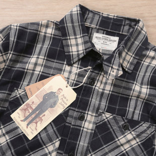 双口袋格子衬衣衬衫 格纹免熨烫磨毛日系工装 中性经典 Emomo男女款