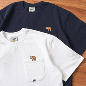 日系可爱树懒宽松落肩刺绣兜男女中性情侣纯棉圆领短袖 T恤gj2023