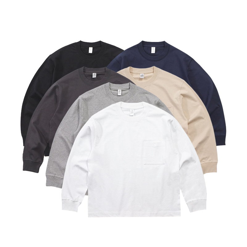 男女纯棉oversize纯色270克长袖