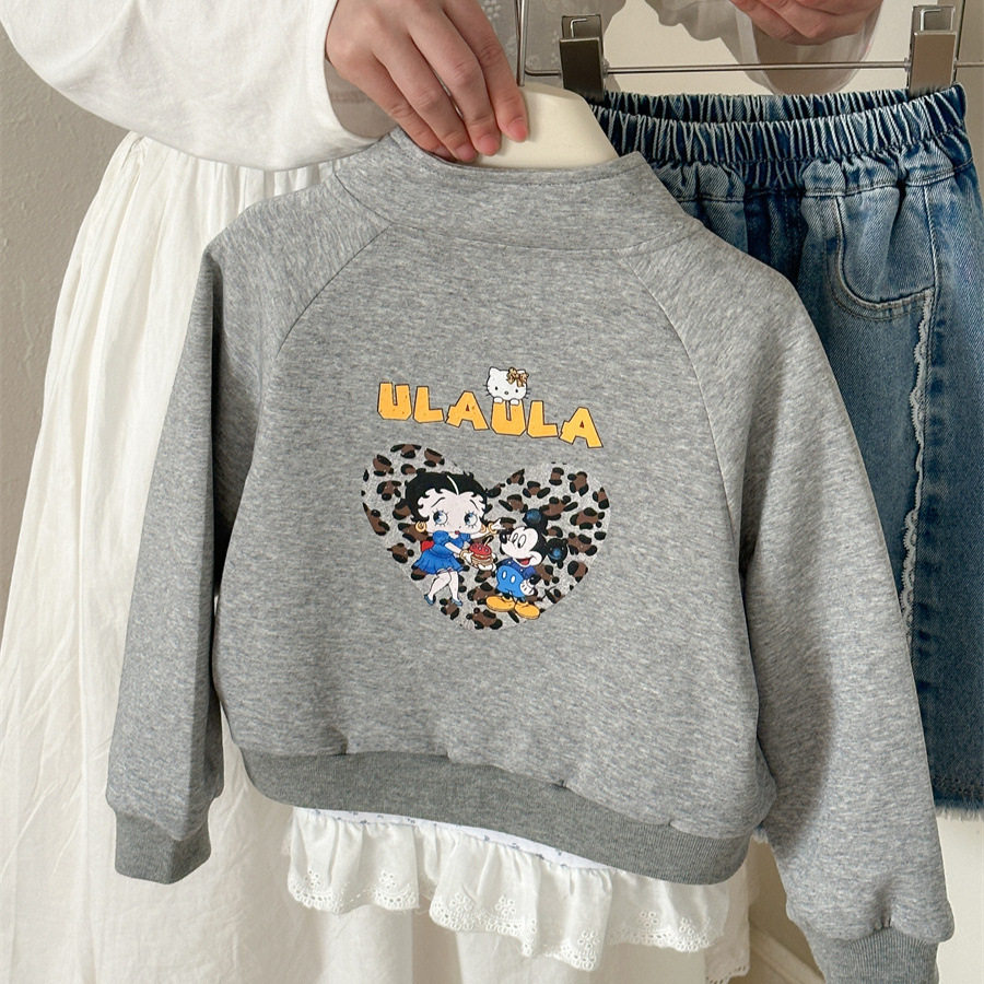 女童2026春季新款韩版潮范百搭洋气女童后背字母豹纹外套