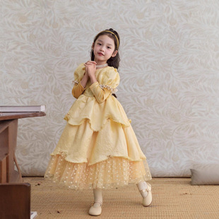 2025女童新款贝儿裙子公主连衣裙蛋糕生日蓬蓬裙子气质生日礼服裙
