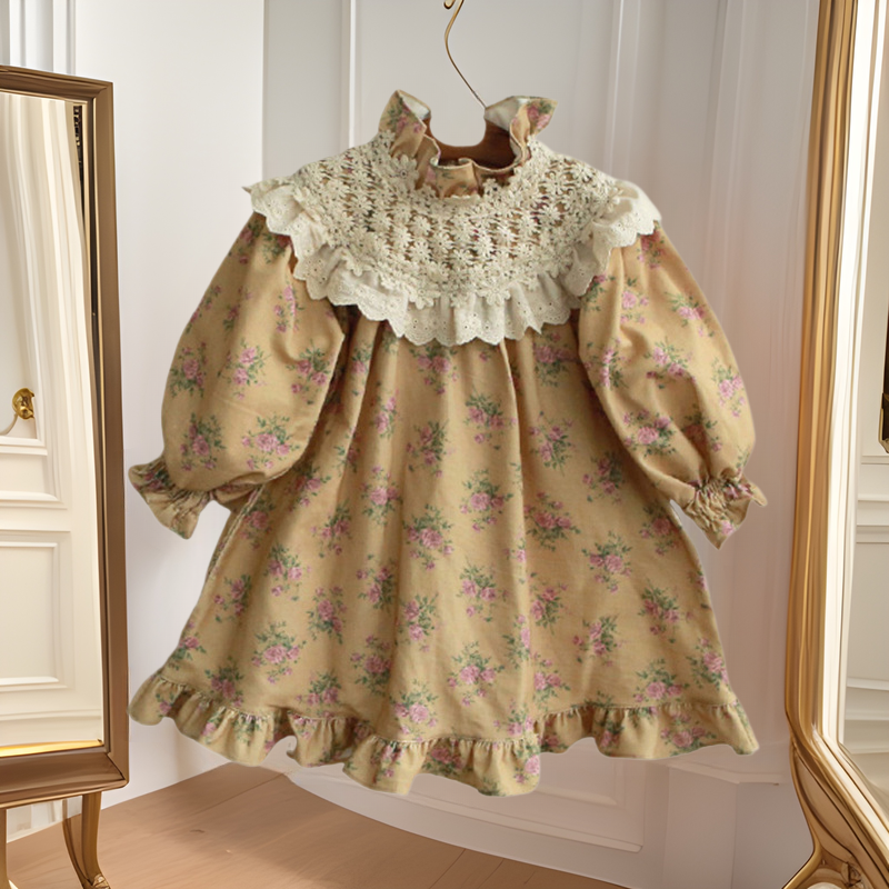 2025秋款韩国儿童女孩甜美碎花