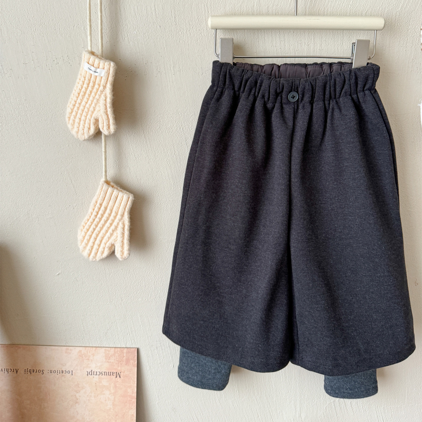 2025冬女童新款加绒假两件百搭