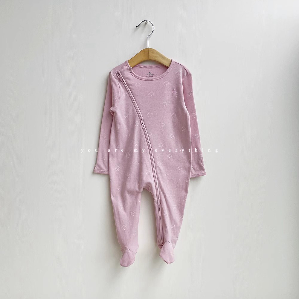 春季女宝宝长袖包脚哈衣婴儿连体衣婴幼儿爬服纯棉包脚三个月爬服