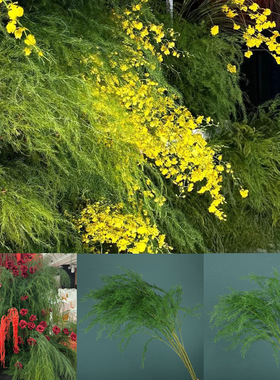 婚庆花艺仿真绿植森系背景芦荀草田园婚礼背景绿色插花花艺布置花