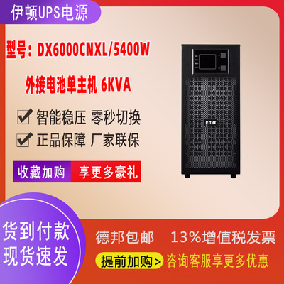 伊顿UPS电源DX6000CNXL在线 6000VA/5400W外接电池电脑服务器备用