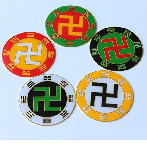 红人馆烤漆镀金三元两元太极后天八卦室内摆件墙贴万字符补角牌