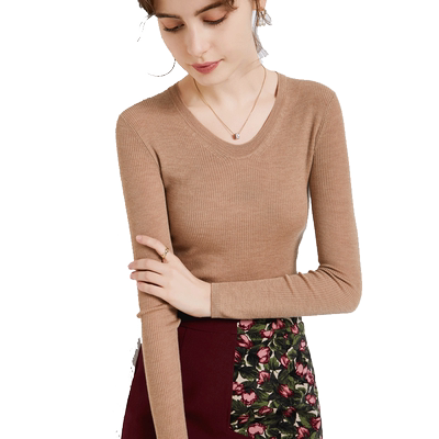 mintsirenv领打底毛衣纯修身低领