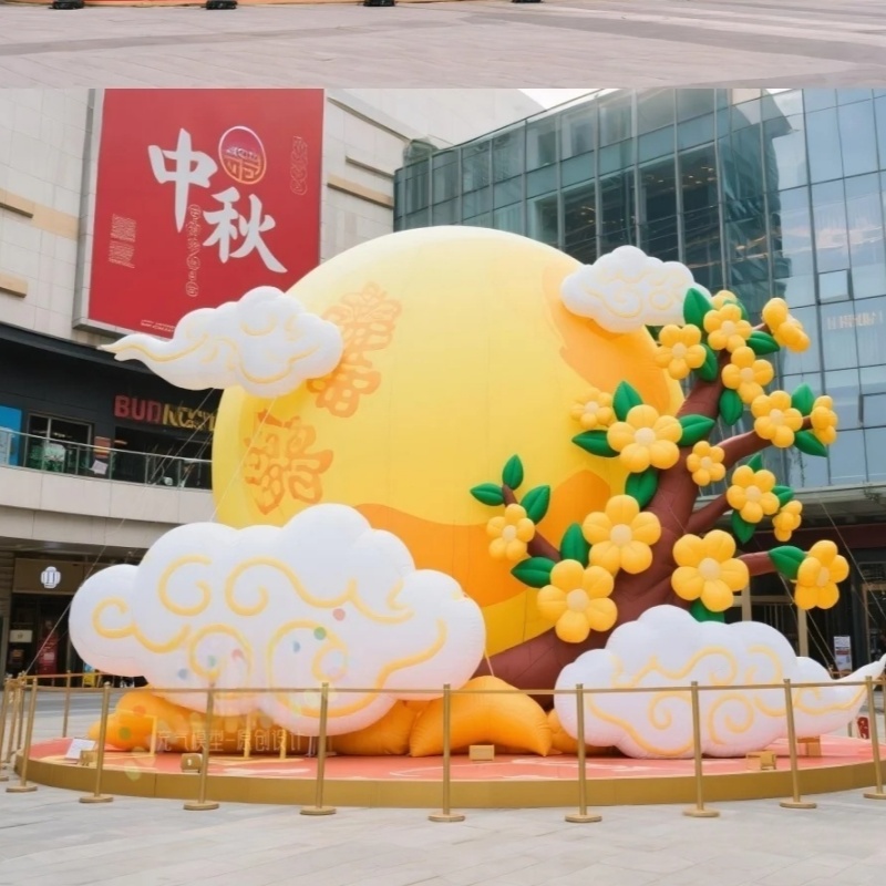 户外美陈中秋节定制月球气模发光