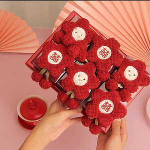 花朵毛巾伴手礼结婚喜字小方巾伴娘伴郎回礼品高档小物件搭配婚庆