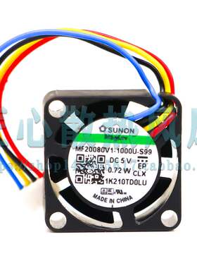 MF20080V1-1000U-S99 2cm 2008 5V 0.72W 4线pwm温控微型散热风扇