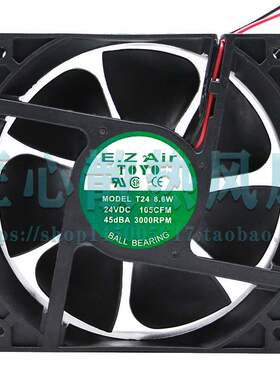 T24 8.6W 12038 24V TOYO 105CFM 3000RPM 12CM 机柜变频器风扇