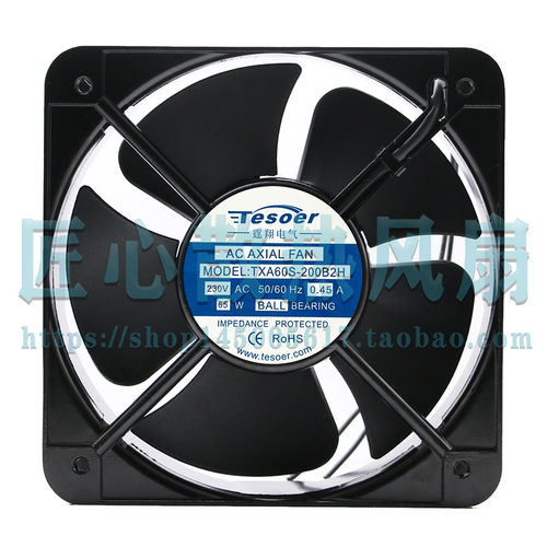 TXA60S-200B2H AC 230V 0.45A 65W 200x200x60mm机柜风扇